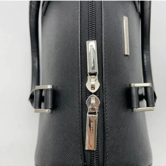 Auth Burberry Leather Black Nova Check Pattern Tubular Bag - Picture 12 of 16